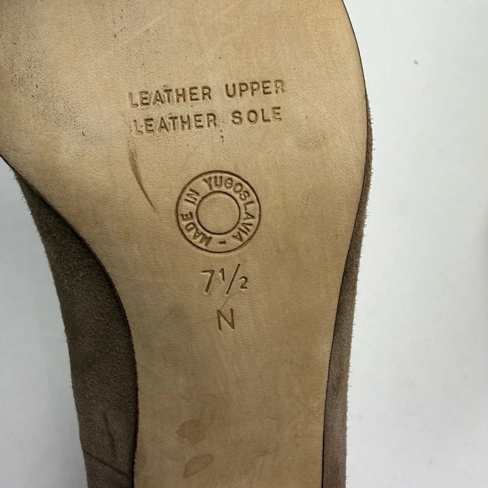 Vintage Bloomingdales Suede Pumps Womens 7.5 N Shoes Italy Office Career Neutral